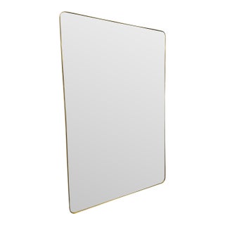 Large Italian Brass Framed Mirror, 1970s For Sale