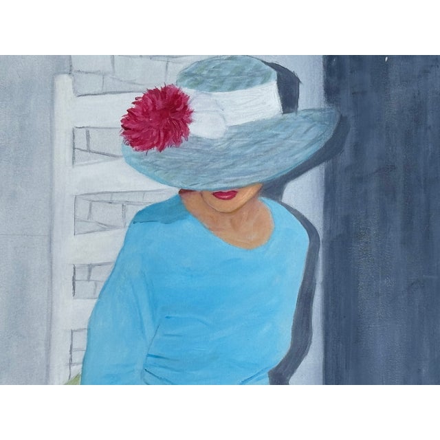 Lady In A Hat - original oil on canvas circa 2000s. A simple and elegant original painting - evocative and well-executed,...