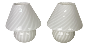 Venetian Murano Glass Bedside Lamps, 1960, Set of 2