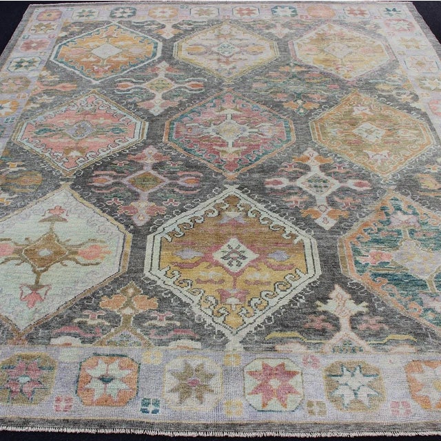 Tribal Design Turkish Oushak Rug by Keivan Woven Arts 9'7 X 11'5 For Sale In Atlanta - Image 6 of 13