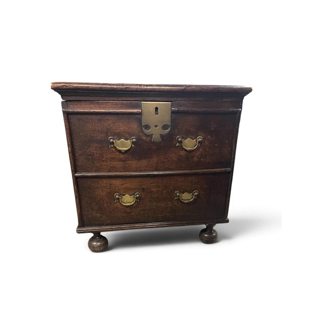 Small Oak Box with Simulated Drawers, 1690s For Sale - Image 6 of 6