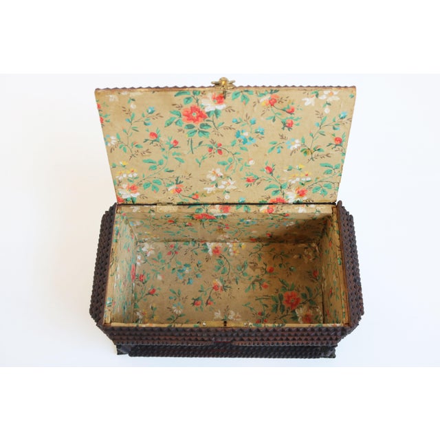 Antique Tramp Jewelry Box in Carved Brass, 1893 For Sale - Image 11 of 12