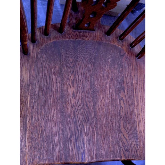 Mid-Century Modern Oak Lyre-Back Windsor Chairs, Set of 6 For Sale - Image 9 of 17