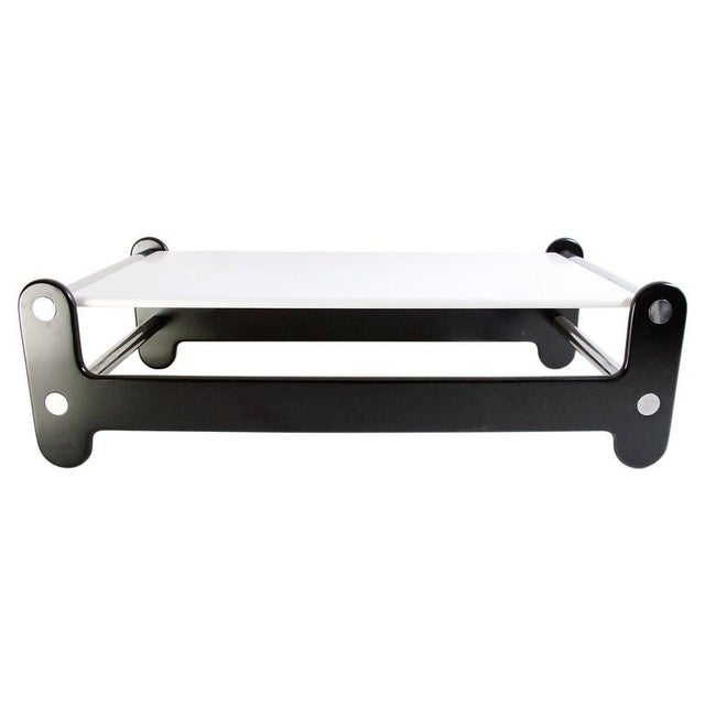 Black and White Coffee Table in Lacquered Wood and Chrome, Italy, 1970s For Sale - Image 9 of 9