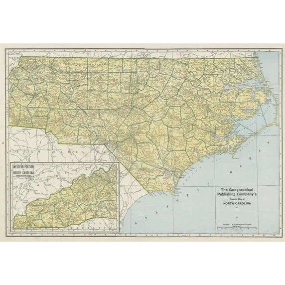 Map of Northern Carolina, 1931 For Sale - Image 6 of 6
