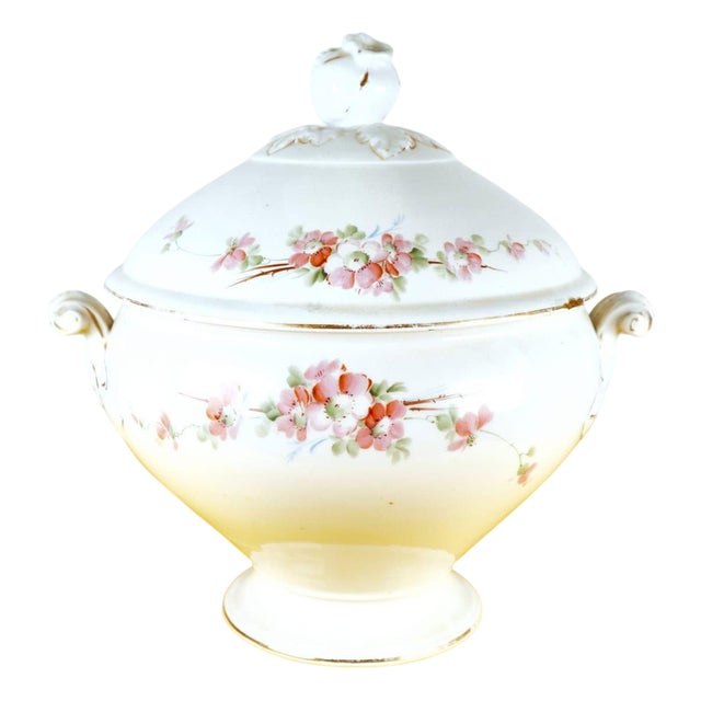 Soup Tureen with Floral Decorations from Ginori For Sale