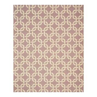 8x10 Sloane Cozy Purple Large-Scale Interlocking Chain Modern Flatweave Wool Rug For Sale