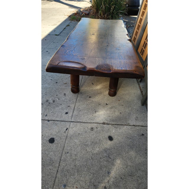Rustic Antique Solid Wood Coffee Table For Sale - Image 3 of 10