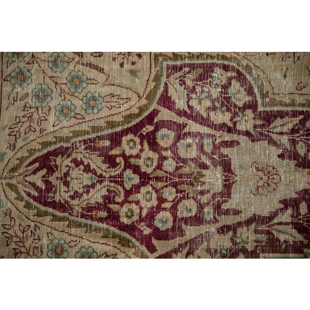 Sky Blue Vintage Distressed Kerman Carpet - 9'9" x 12'5" For Sale - Image 8 of 14