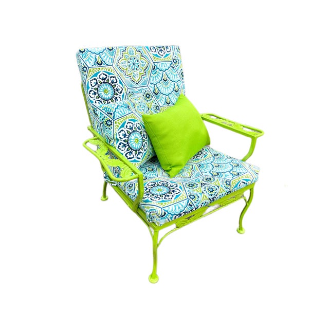 Vintage Wrought Iron Patio Restored Arm Chairs - Set of 2 For Sale In New York - Image 6 of 12