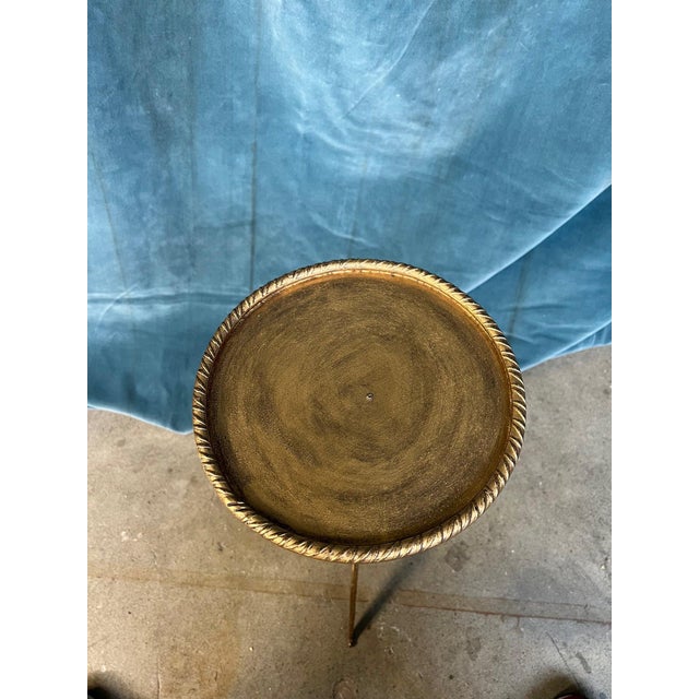 Small Mid Century Modern Style Metal Drinks Table With Pointed Feet For Sale In New York - Image 6 of 11