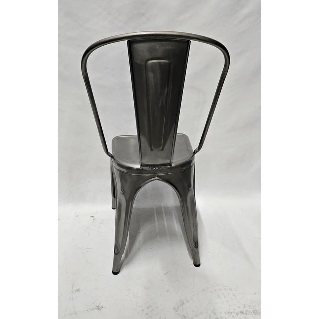 Industrial Set of Six Original Tolix Cafe Chairs For Sale - Image 3 of 9