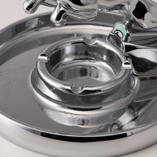 Vintage Chrome Plated Jaguar Dealership Ashtray, 1960 For Sale - Image 13 of 15
