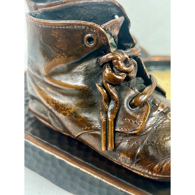 Vintage Bronzed Baby Shoe Display For Sale - Image 4 of 10