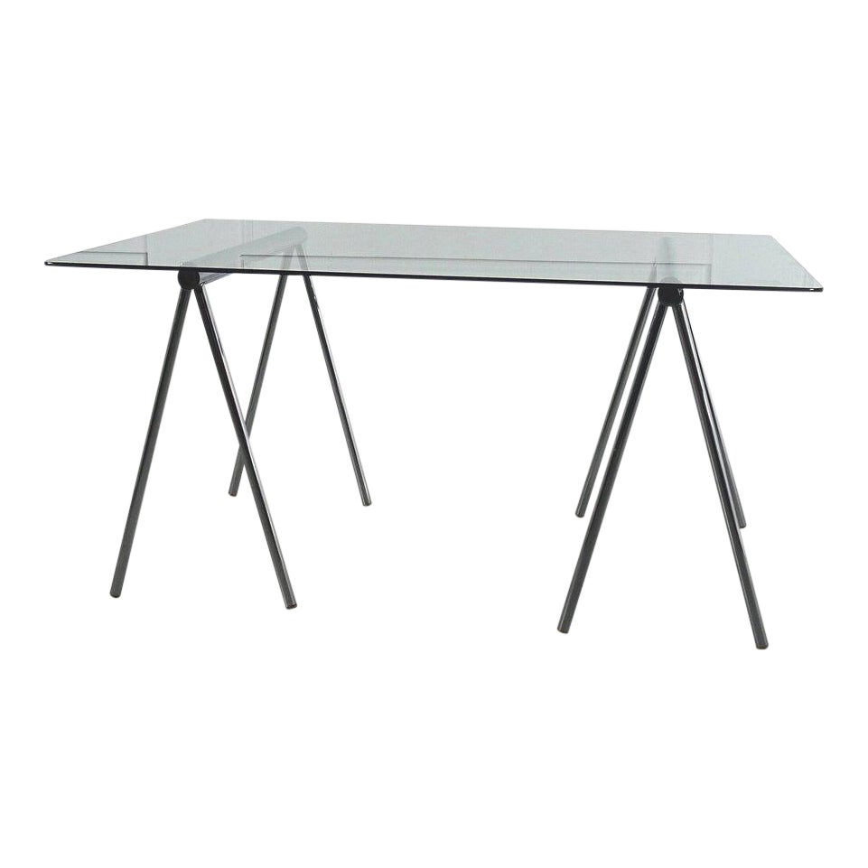 Trendy narrow sawhorse Chrome Sawhorse Leg Desk Or Console Table Chairish