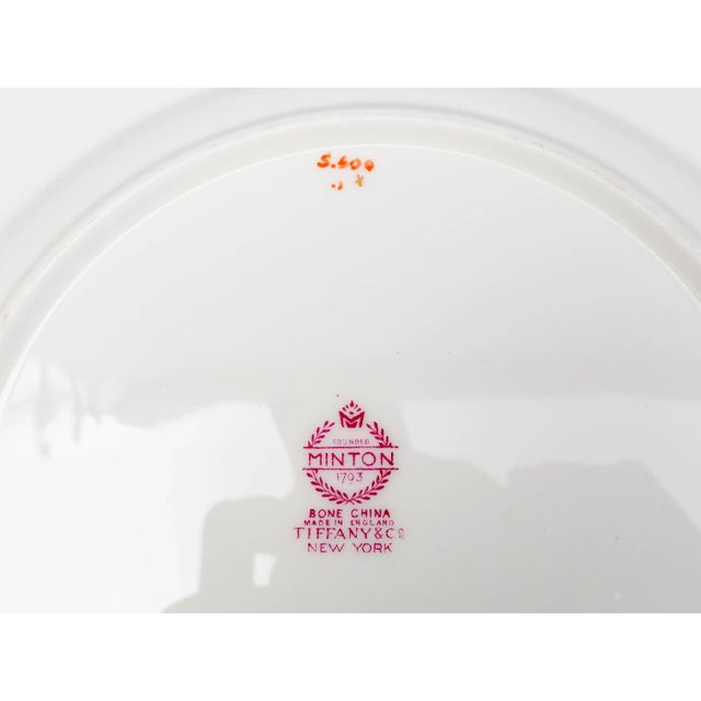 Ceramic Late 20th Century Minton England Tiffany S600 Gold Laurel Leaf Light Blue Luncheon Plates- Set of 6 For Sale - Image 7 of 7