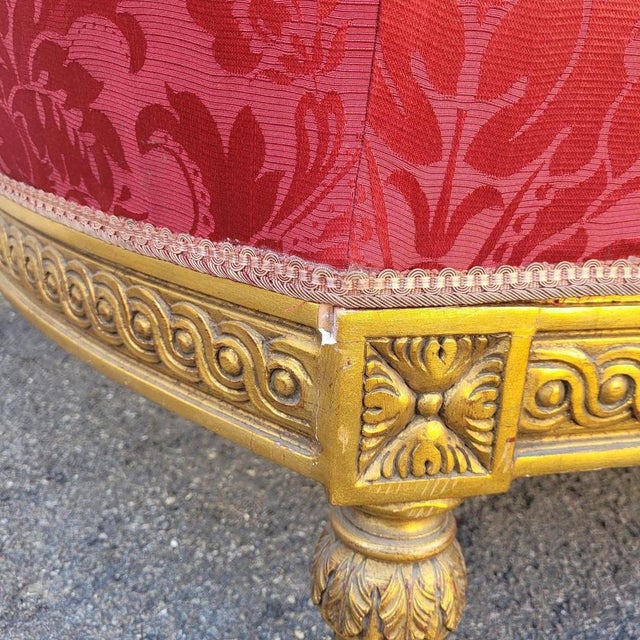 20th Century Louis XVI Style Bench in Gilded Wood For Sale - Image 12 of 17