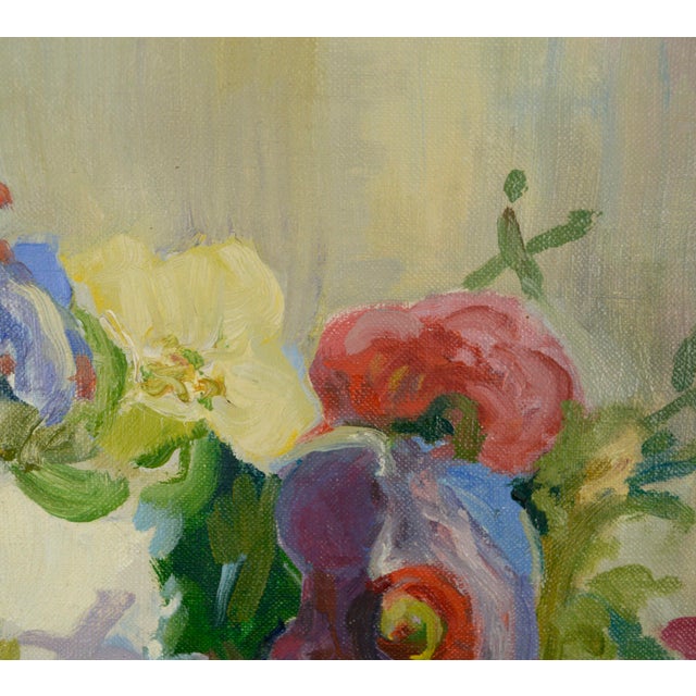 Blue Spring Bouquet, Mid Century Floral Still-Life by Helen Gapen Oehler For Sale - Image 8 of 11