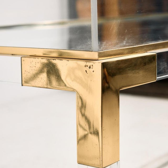 Brass and Acrylic Glass Console Table from Fabian, 1970s For Sale - Image 10 of 18