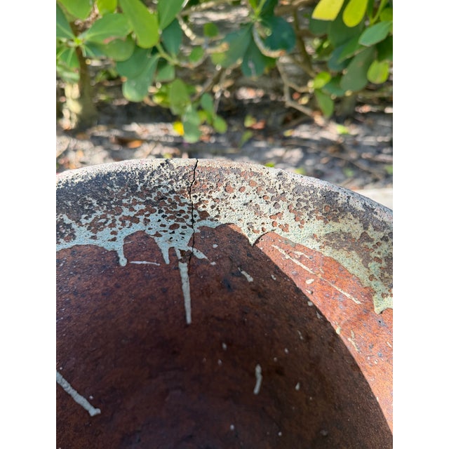 Vintage Volcanic Glaze Terracotta Garden Planters, Pair For Sale - Image 12 of 12