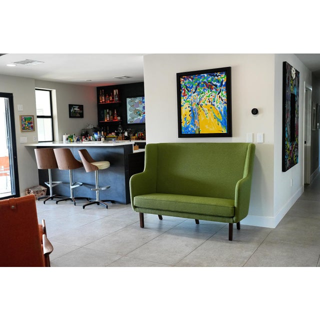 Green Nos Knoll Rockwell Unscripted High-Back Settee by David Rockwell – Leaf Upholstery For Sale - Image 8 of 15