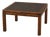 Circa 1970s Mid-Century Modern Tobacco Walnut Coffee Table With Dark Inset Top For Sale