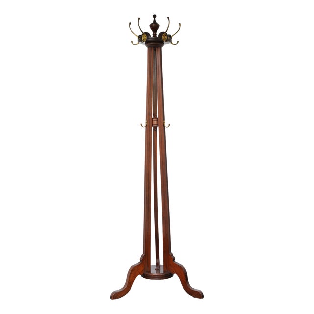 Arts and Crafts Walnut Coat Stand by Jas Shoolbred, 1900 For Sale