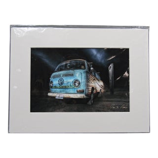 Jamie Rood “Vw Bus Baby Blue – Travel Spirit” Signed Limited Edition Giclée, 15/350 For Sale