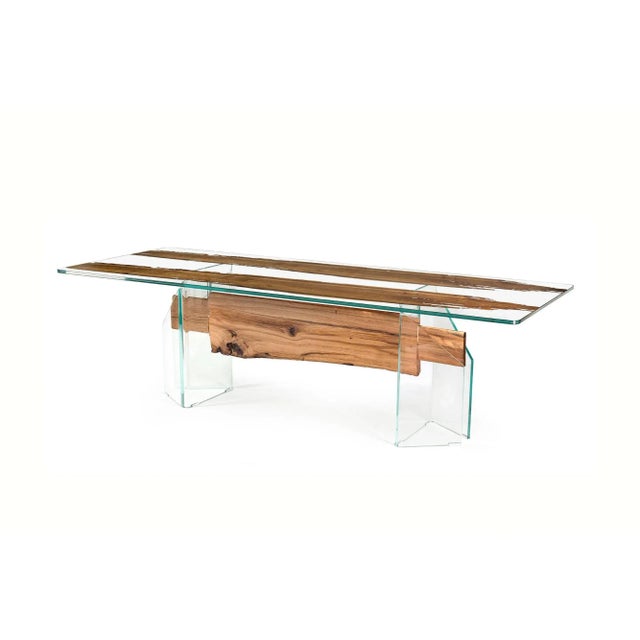 Tempered Glass & Oak Venezia Dining Table from VGnewtrend For Sale - Image 6 of 6
