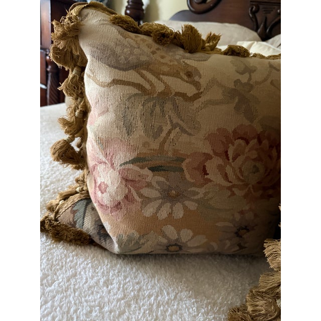 1990s 1990s Pair of Aubusson Pillows For Sale - Image 5 of 5