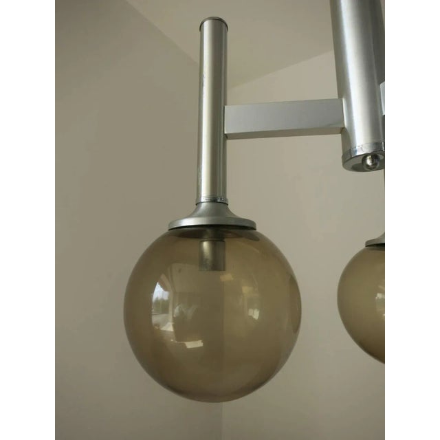 Italian Pair of Italian Chandeliers W/ Opaline Murano Glass For Sale - Image 3 of 6