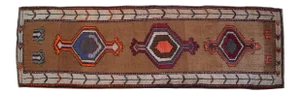 Hand Knotted Natural Colors Full Tribal Design Runner Rug Wide Runner Rug - 3′ X 10′