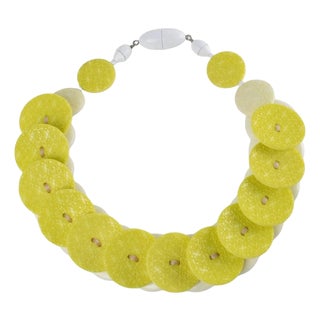 Angela Caputi Banana and Citrus Textured Resin Necklace For Sale