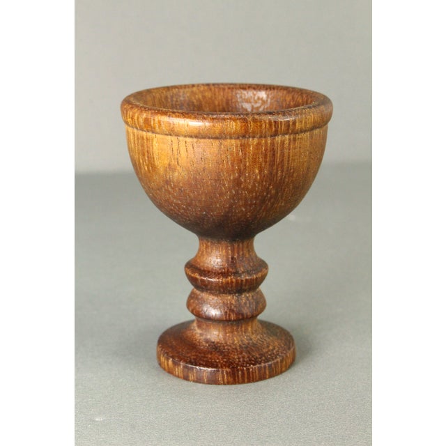 19th C. Treen Ware Turned Wood Egg Cups Set of Four For Sale - Image 15 of 15