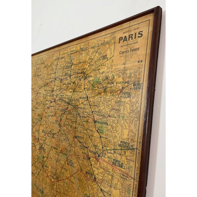 Brown Large French Paris Metro Map 1960s For Sale - Image 8 of 12