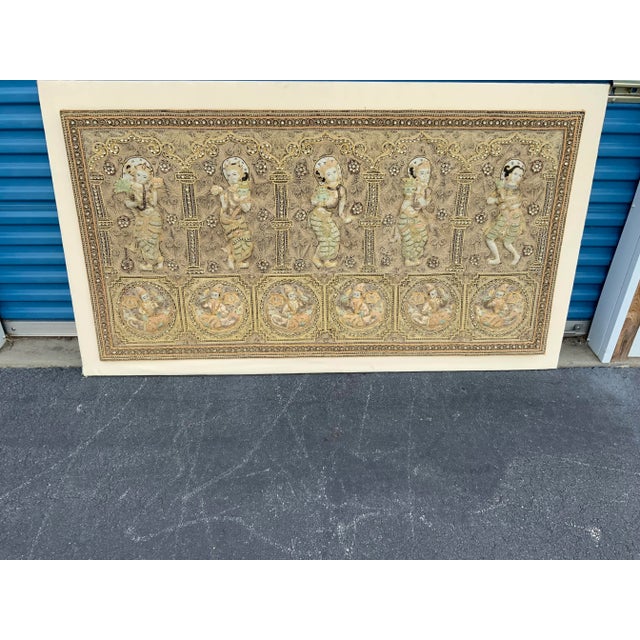 Arts & Crafts Vintage Malaga Tapestry From Belize For Sale - Image 3 of 10