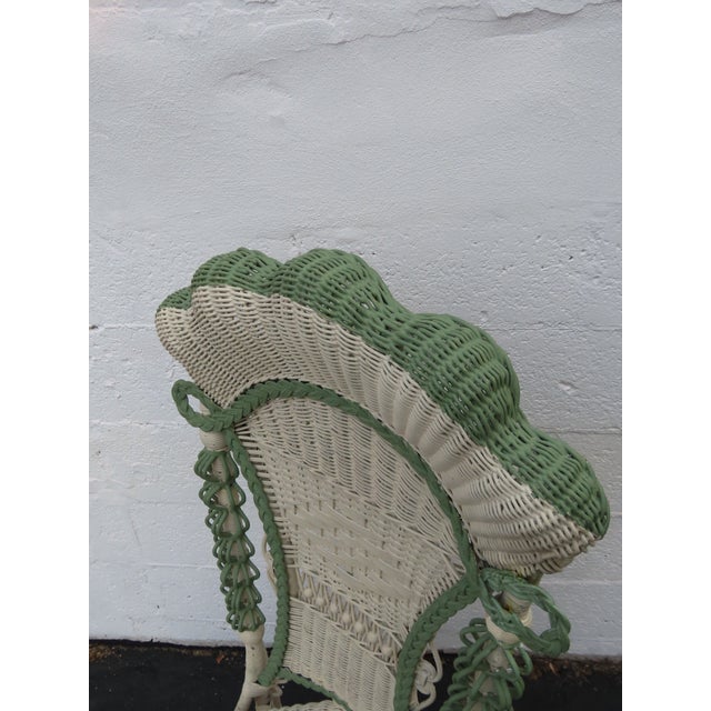 Victorian Woven Wicker Side Accent Chair 6590 For Sale - Image 13 of 17