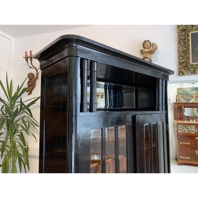 1920s Art Nouveau Display Cabinet in Glass, 1920s For Sale - Image 5 of 11