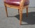 Wood Vintage French Provincial Burgundy Leather Accent Chair With Decorative Nails For Sale - Image 7 of 13