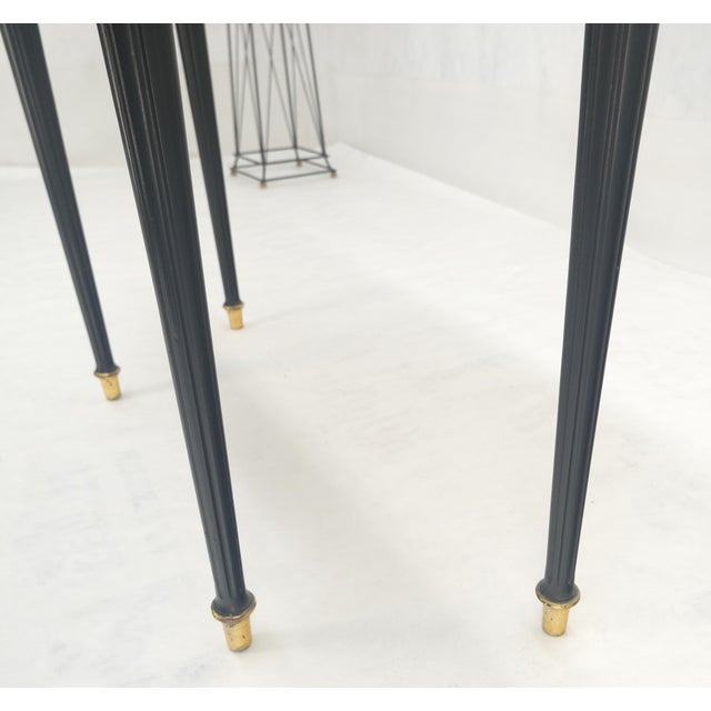 Demilune Marble Top One Drawer French Style Gilt Console on Fluted Legs MINT For Sale - Image 11 of 13