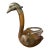 1930s Art Deco Amber Glass and Brass-Mounted Swan Decanter For Sale