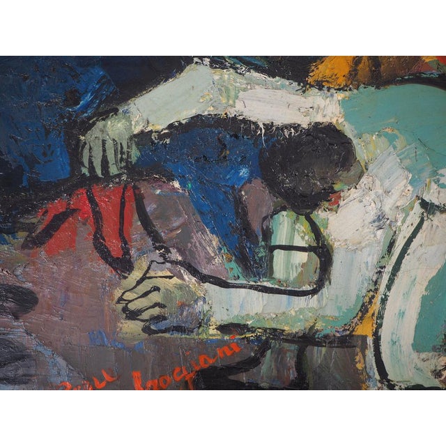 Pierre Ambrogiani, The Arrival of the Bull, Signed Oil on Canvas For Sale - Image 10 of 18