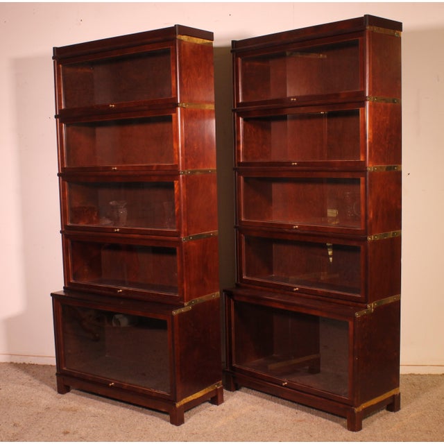 Wood Mahogany Stacking Bookcases, 1990s For Sale - Image 7 of 12