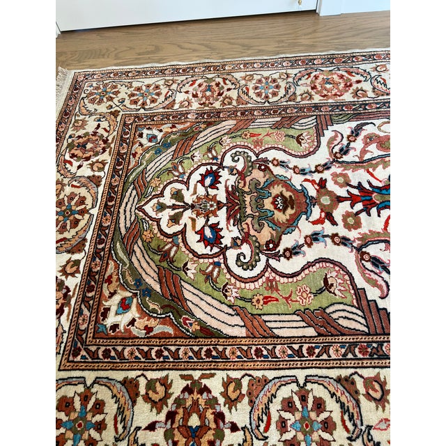 Textile Vintage Turkish Hereke Silk Textile For Sale - Image 7 of 7
