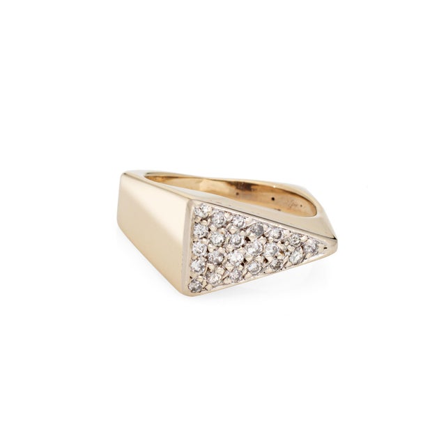 Vintage Diamond Triangle Square Band Ring Size 5.5 | Chairish