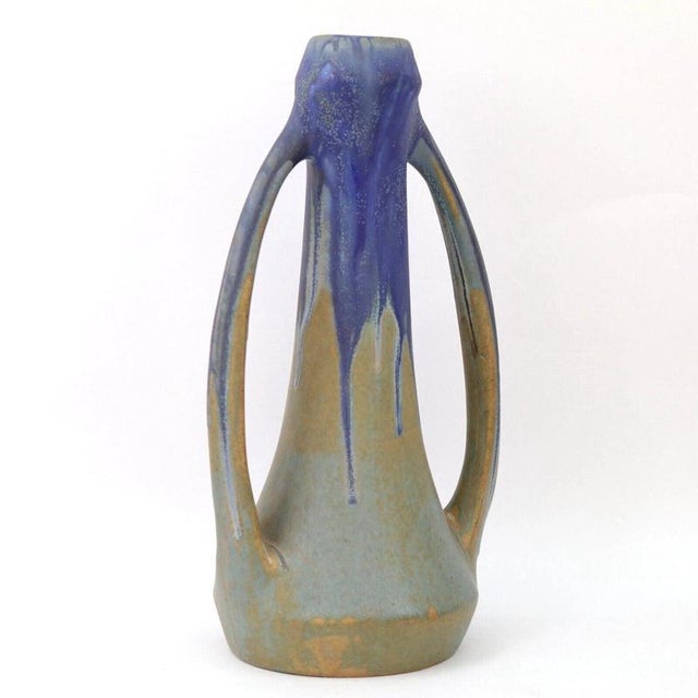 Antique French Art Nouveau Drip Glaze Stoneware Vase by Gilbert Méténier, 1910 For Sale - Image 4 of 12