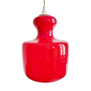 Pop Art Italian Red Glass Lamp, 1960s For Sale