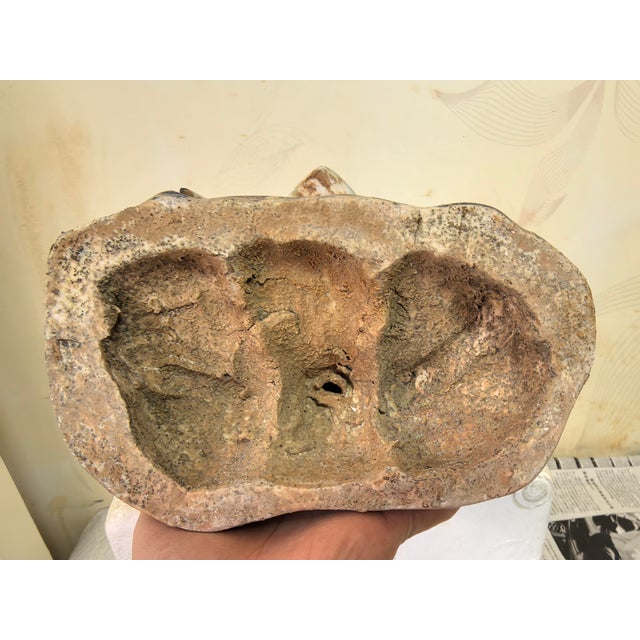 Chinese Vintage Ceramic Buddhist Sculpture,Hand Carved Blue and White Porcelain the Eighteen Arhats Statue For Sale - Image 9 of 9