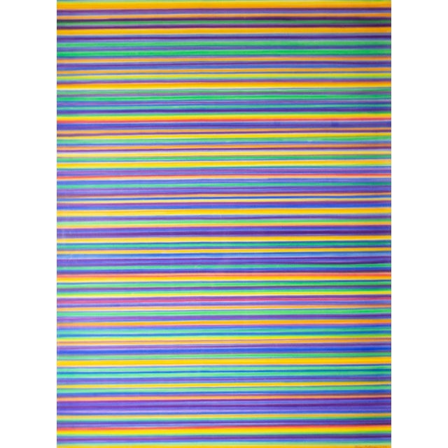 A 1973 airbrush on paper painting by the American artist Steve Redman (born 1944). This abstract work features a rainbow...