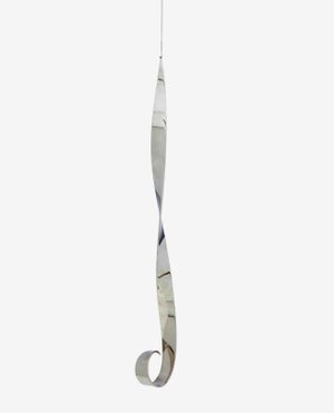 David Herschler, Elijah David Herschler Chrome Steel Modernist Free Form Kinetic Ribbon Sculpture, 1985